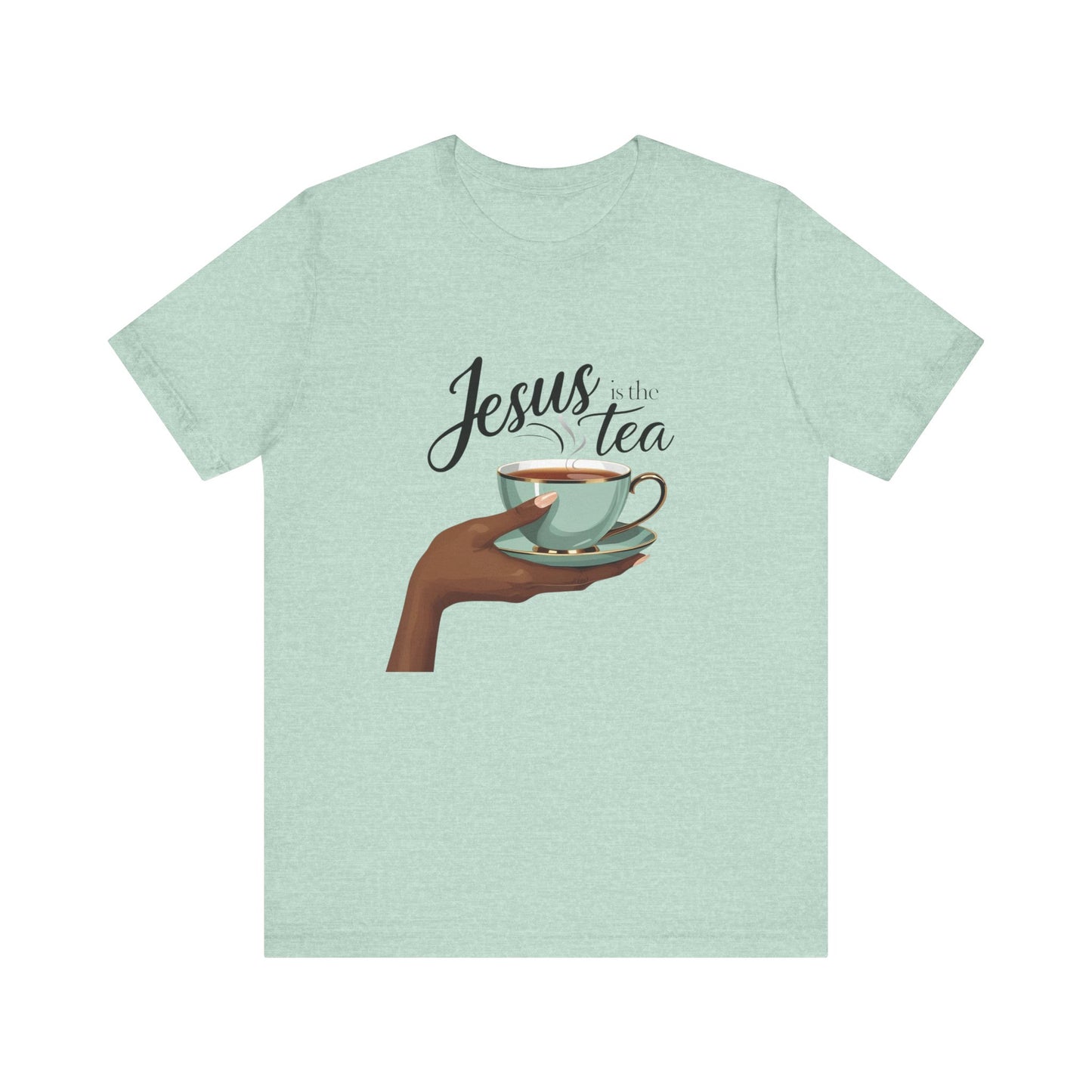 Jesus is the Tea Unisex Short Sleeve Tee, Casual Christian Shirt, Gift for Tea Lovers, Faith-Based Apparel, Inspirational T-Shirt