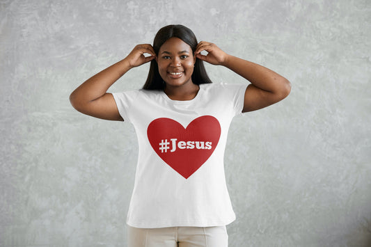 Hashtag Jesus Love T-shirt - Faith-Inspired Design, Soft Cotton, Unisex Fit - Two Anointed Hands