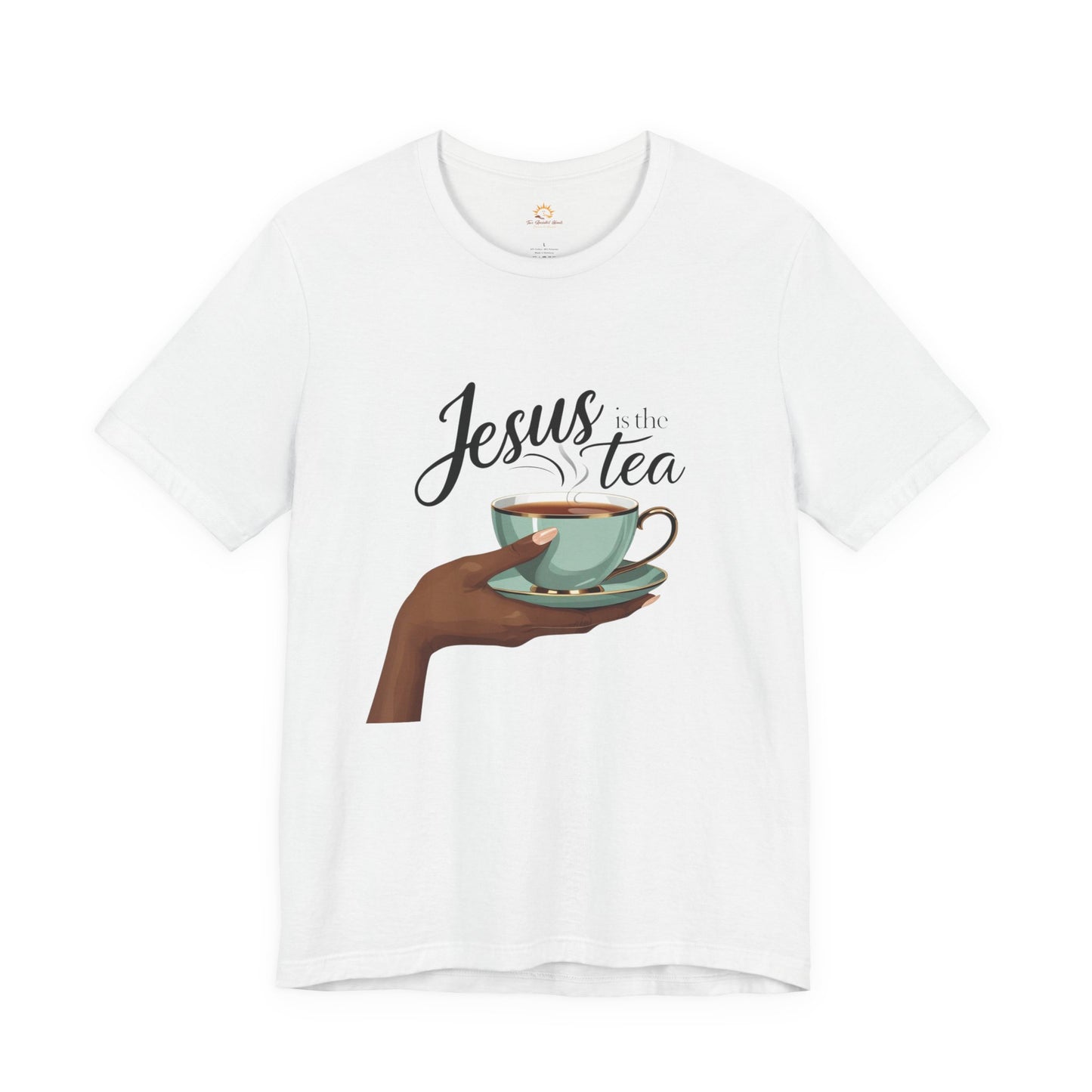 Jesus is the Tea Unisex Short Sleeve Tee, Casual Christian Shirt, Gift for Tea Lovers, Faith-Based Apparel, Inspirational T-Shirt