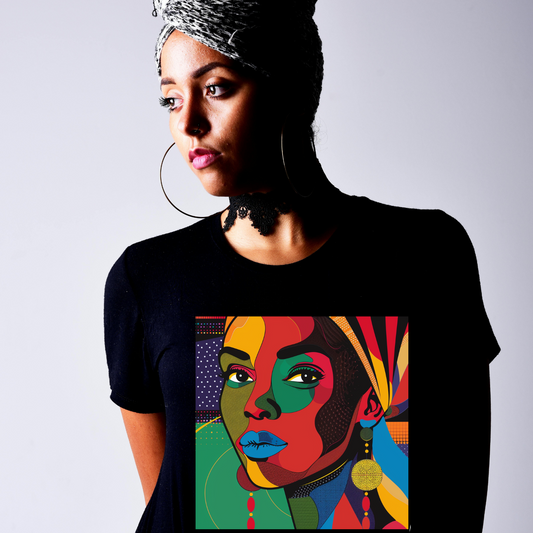 Vibrant Art-Inspired Unisex Softstyle T-Shirt - Colorful Portrait Design