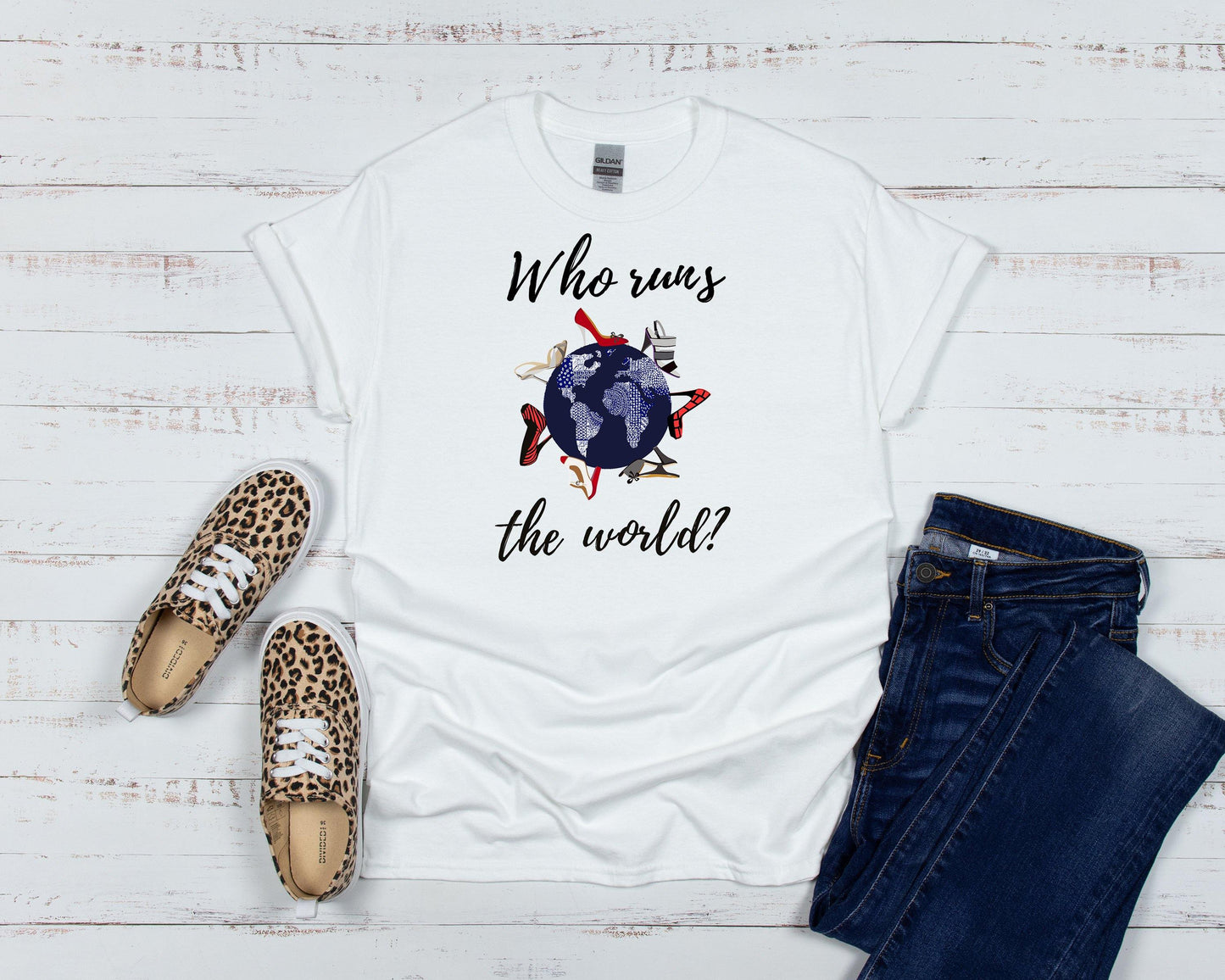 Who Runs the World Empowerment T-shirt - Two Anointed Hands