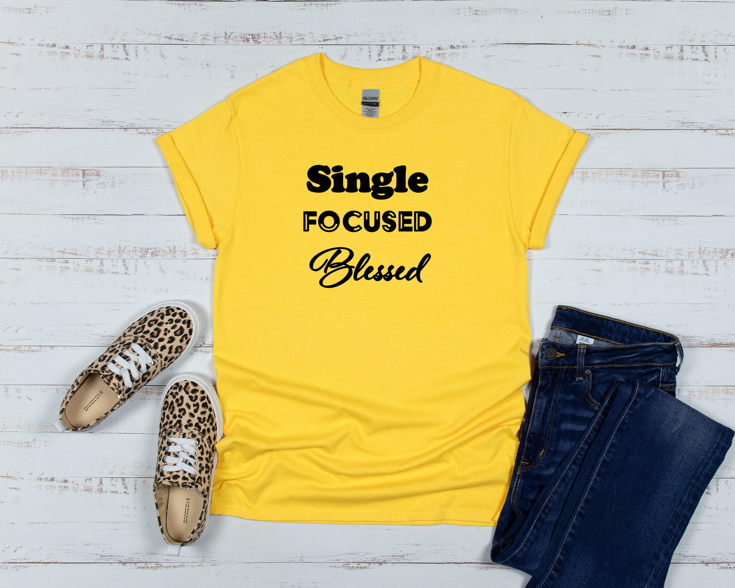 Single Focused Blessed Inspirational T-shirt - Two Anointed Hands