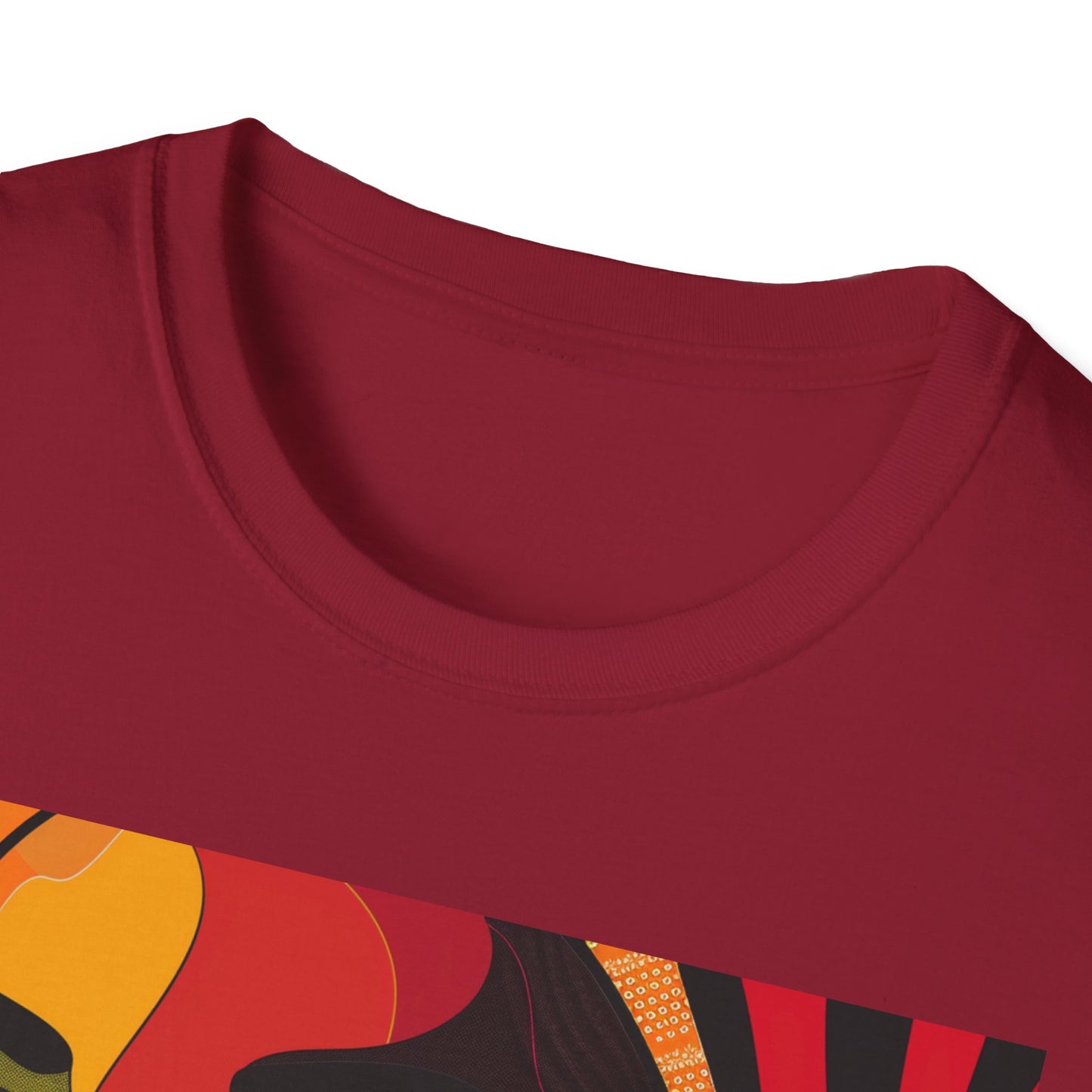 Vibrant Art-Inspired Unisex Softstyle T-Shirt - Colorful Portrait Design