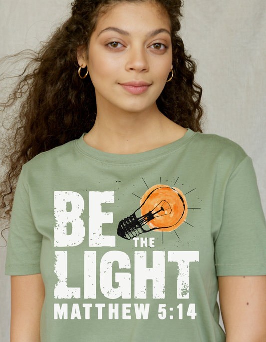 Inspirational Unisex Cotton Crew Tee - Be The Light, Motivational Shirt, Faith-Based Apparel, Gift for Christians, Everyday Wear