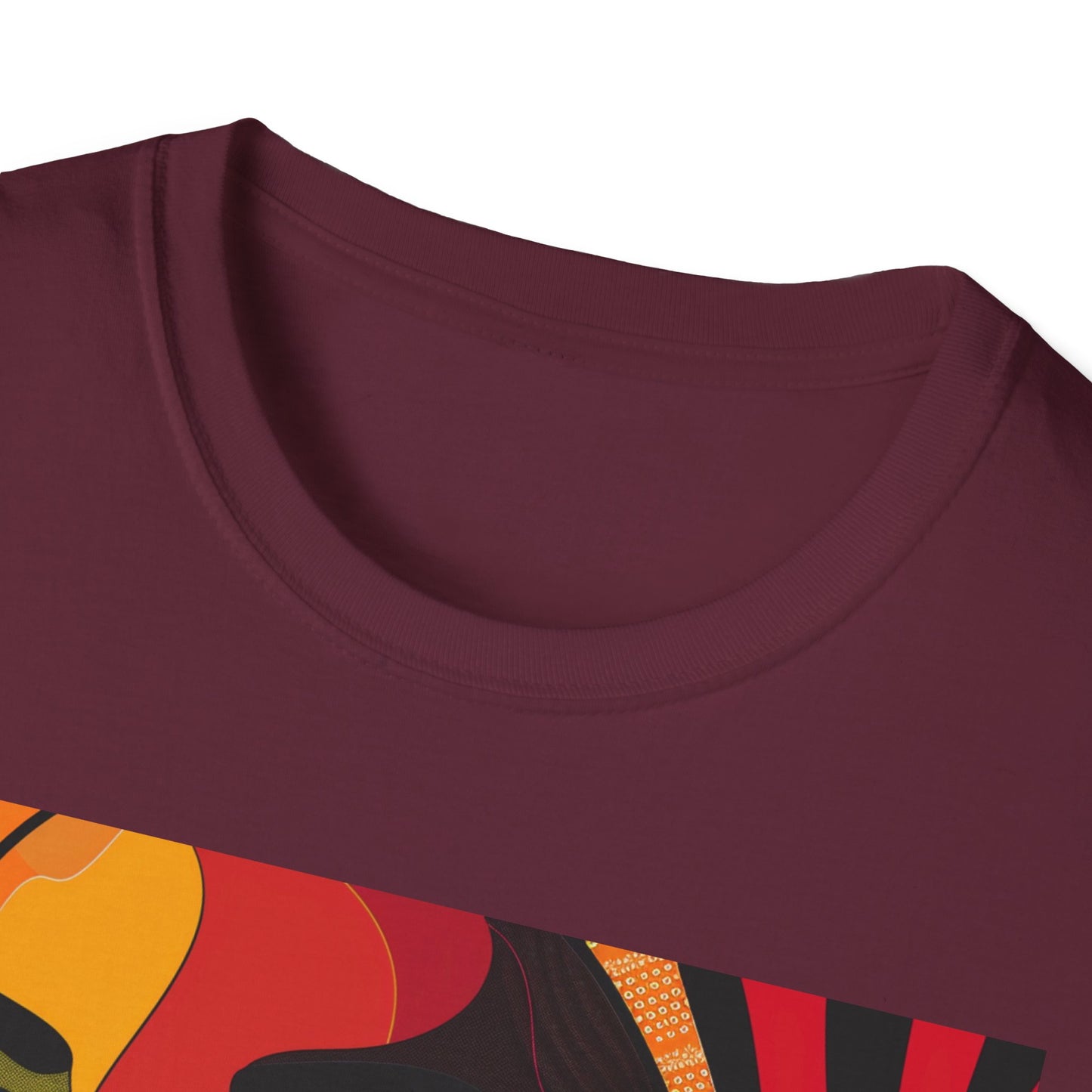 Vibrant Art-Inspired Unisex Softstyle T-Shirt - Colorful Portrait Design