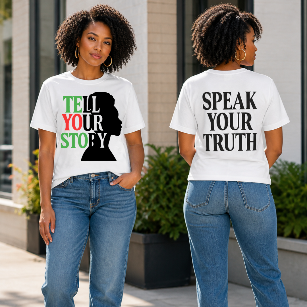Tell Your Story Afro Silhouette Graphic Tee