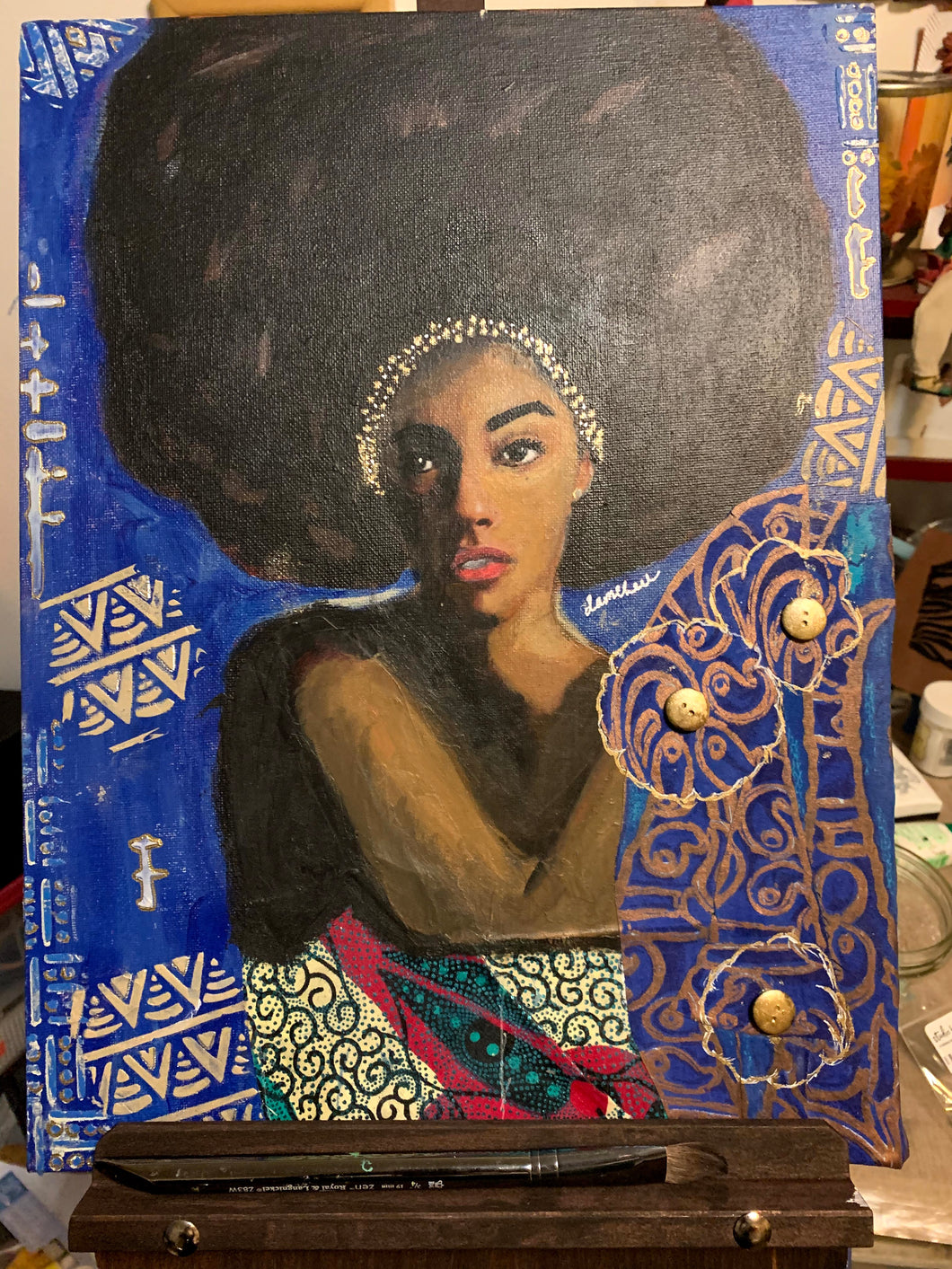 Two Anointed Hands -  Lady in Blue Canvas Art