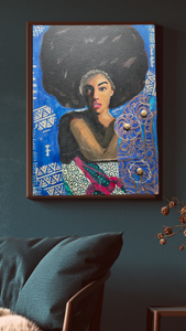Lady in Blue Canvas Art