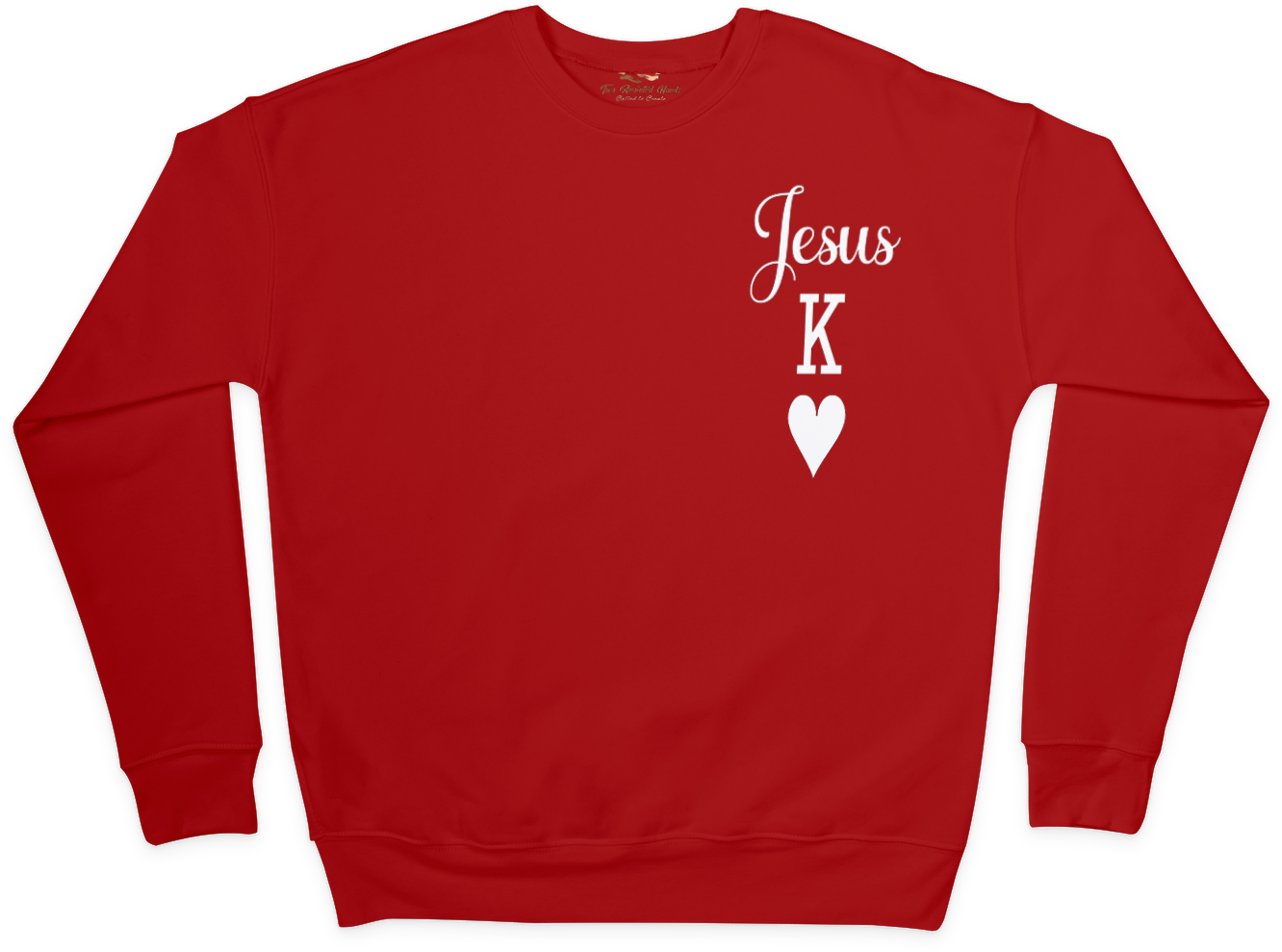Jesus King of Hearts Sweatshirt - Cozy and Inspirational, Unisex Fit - Two Anointed Hands