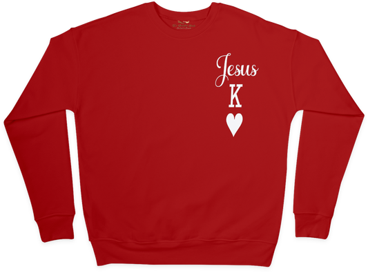 Jesus King of Hearts Sweatshirt - Cozy and Inspirational, Unisex Fit - Two Anointed Hands